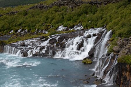 Hraunfossar, Iceland,の写真素材