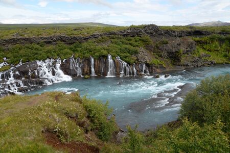 Hraunfossar, Iceland,の写真素材