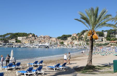 Beach at Port de Soller, Mallorcaの写真素材