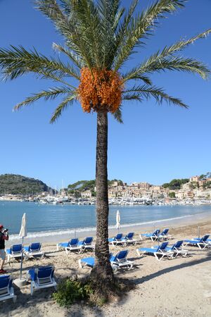Beach at Port de Soller, Mallorcaの写真素材