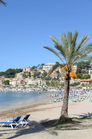 Beach at Port de Soller, Mallorcaの写真素材