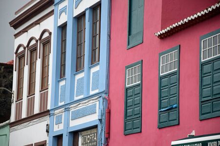 House facades in Santa Cruz de La Palmaの写真素材