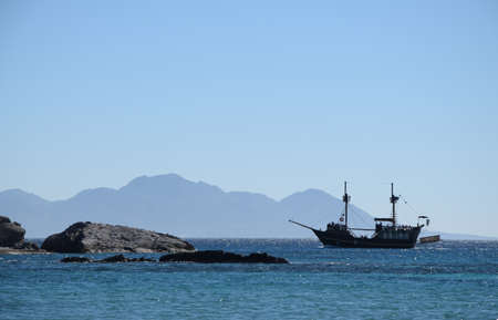Boat at Kamari, Kosの写真素材
