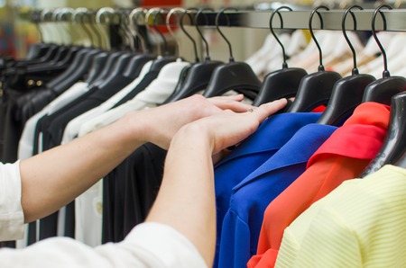 Close-up ptoto on clothes in the storeの写真素材