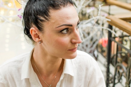 Close-up photo of beautiful womanの写真素材