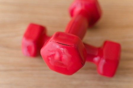 Closeup of colorful barbellsの写真素材
