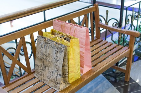 Close-up photo of paper bagsの写真素材
