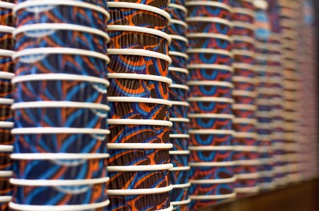Close up photo of paper coffee cups