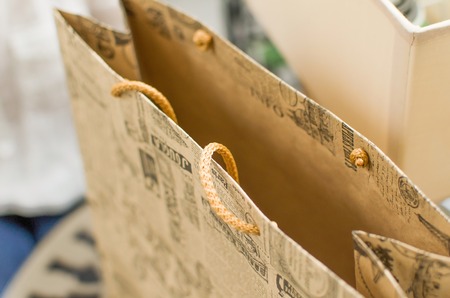 Close-up photo of paper bags