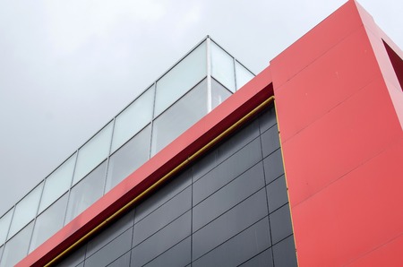 view to the modern building on the streetの写真素材