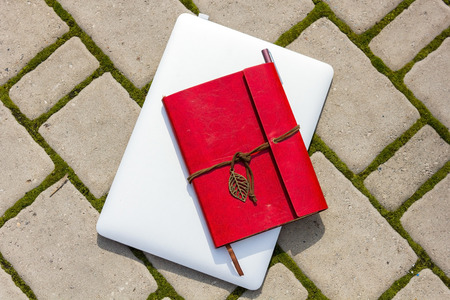 Notebook with notebook on itの写真素材