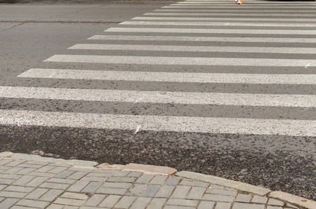 Empty crosswalk on the streetの写真素材