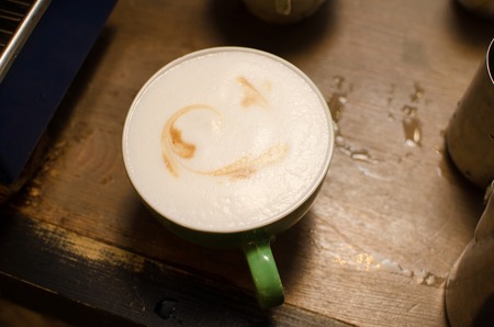 Close up of the cup for hot coffeeの写真素材