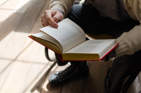 Close-up photo of an interesting bookの写真素材