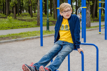 Teenager on breams in the park