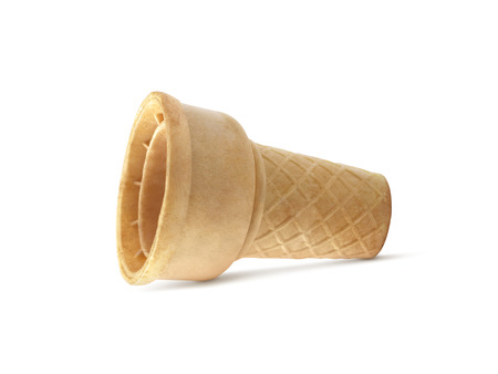 Sweet wafer cone isolated on white backgroundの写真素材