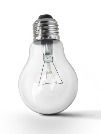 Light bulb, isolated, on white backgroundの写真素材