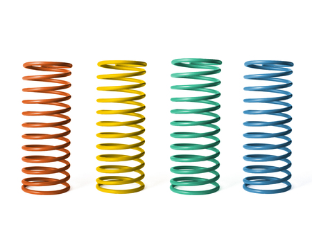 automotive suspension springs on a white backgroundの写真素材