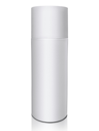 aerosol bottle isolated on white backgroundの写真素材