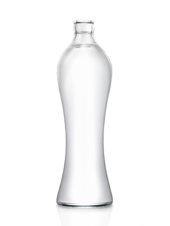 soda water bottle , Soda bubbles in the bottle  on white backgroundの写真素材
