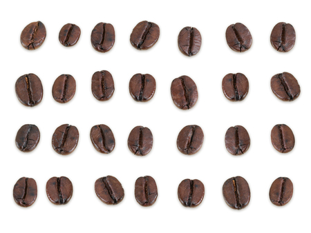 Coffee beans isolated on white backgroundの写真素材