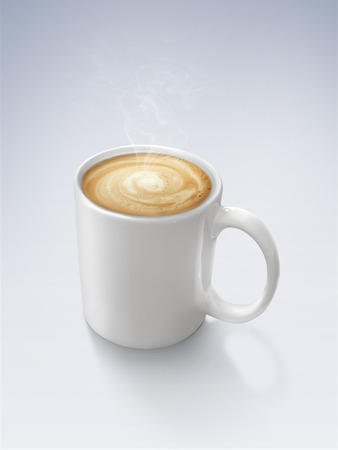 Cup of coffee isolated on whiteの写真素材