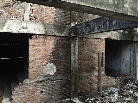 ruins of a very heavily old buildingの写真素材