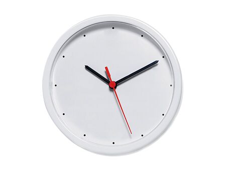 Round wall clock, isolated on white