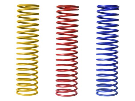 automotive suspension springs on a white background