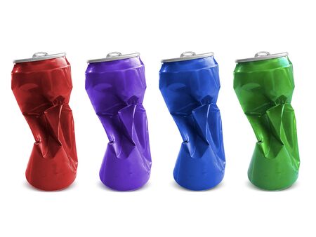 Compressed cans isolated on a white backgroundの写真素材