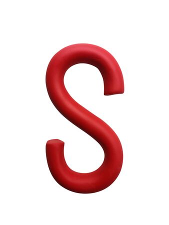 Handmade plasticine alphabet isolated on white background. English colorful letters of modelling clayの写真素材