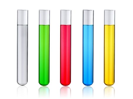 Laboratory test-tube isolated on whiteの写真素材