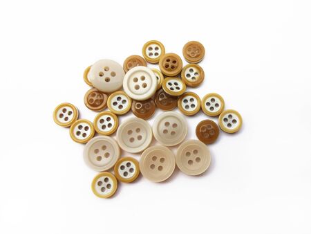 clothing buttons on white background