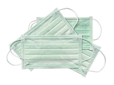 Doctor mask and corona virus protection isolated on a white backgroundの写真素材