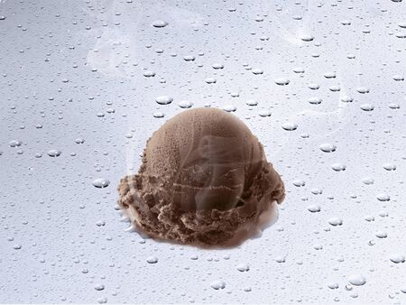 ice cream melting on Drop of water background