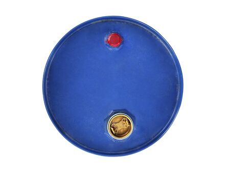 Lid on a barrel of oil, Close up and top view
