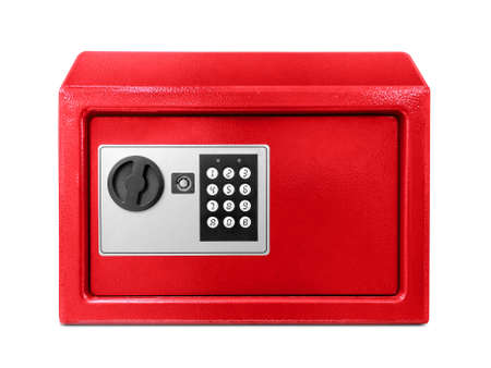 Small safe box isolated on a white background
