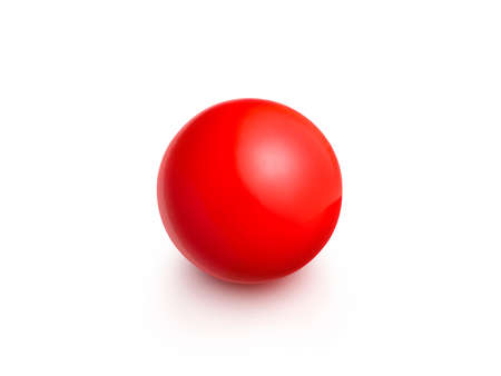 Red sphere isolated on white background. 3D illustrationの写真素材