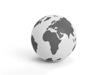 Earth globe icons. 3D render isolated on white backgroundの写真素材