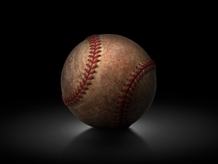 baseball on black background. Team sportの写真素材