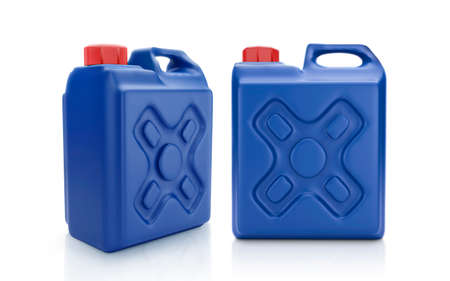 blank packaging blue plastic gallon isolated on white background. 3D renderの写真素材