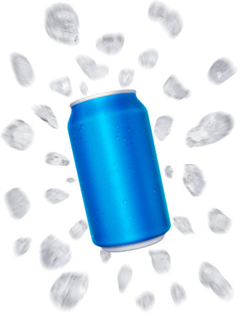 Soft drink with sliced and floating ice away bounce offの写真素材