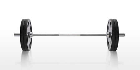 Barbell isolated on white backgroundの写真素材