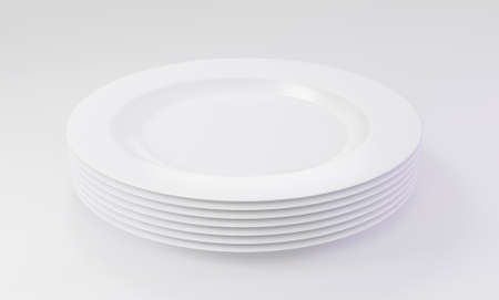 empty plate isolated on white background. 3d render