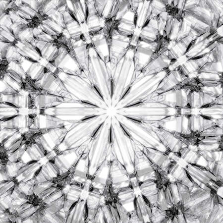 diamond texture closeup and kaleidoscope. top view of round gemstone 3d renderの写真素材