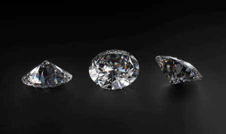 Luxury diamonds on black background. 3d renderの写真素材