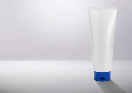 Plastic cosmetic tube for advertising in room studioの写真素材