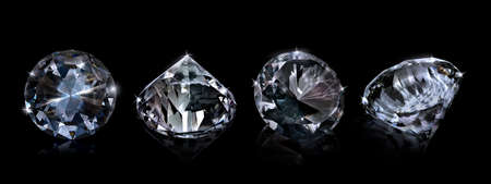 Shiny diamond on black background