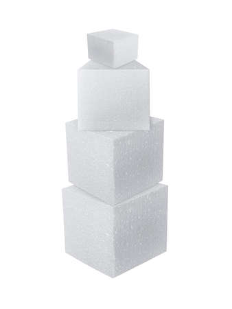 Styro-foam square on white background