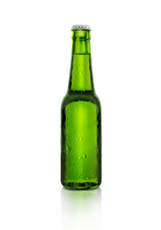 green beer bottle with dropperの写真素材